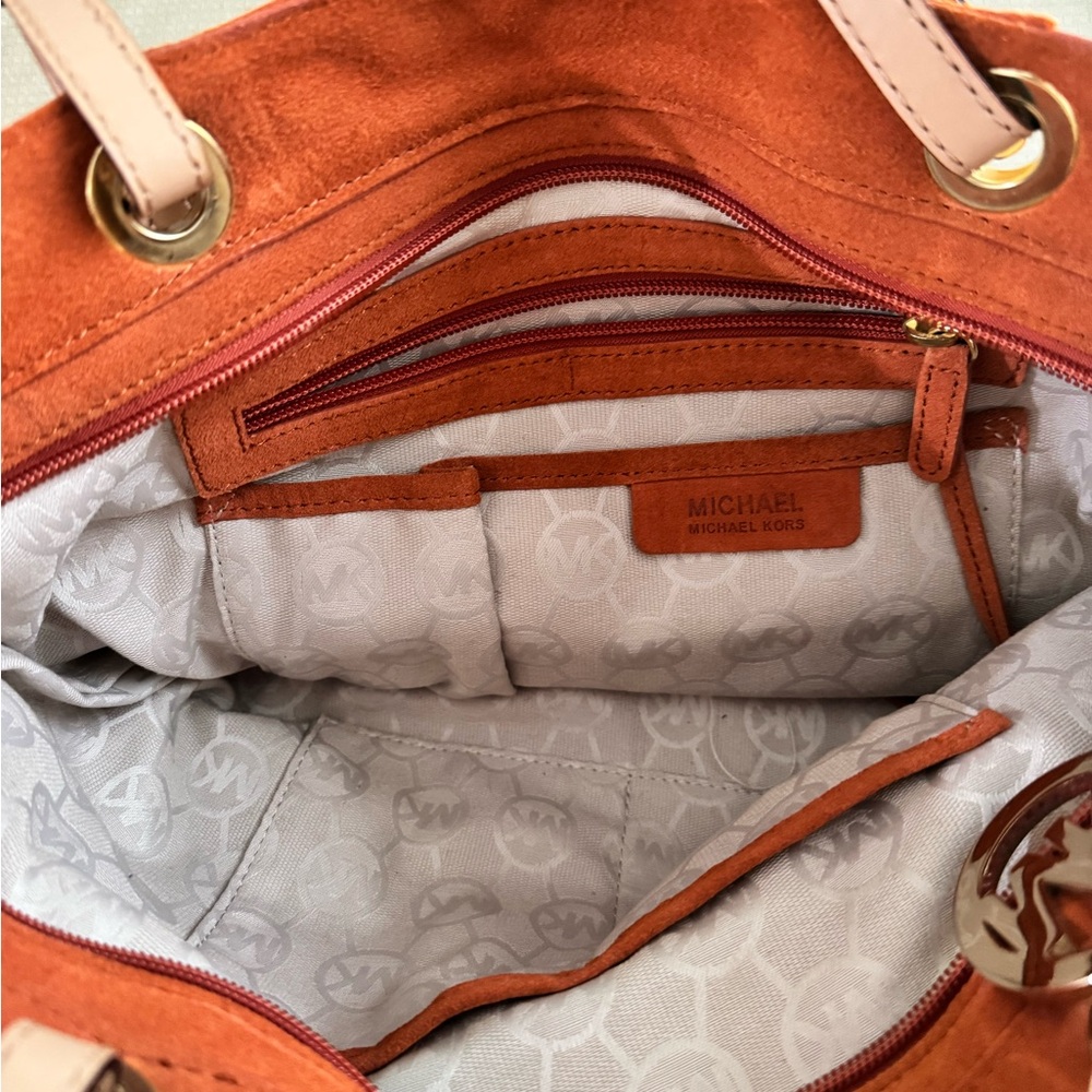 50% OFF!
Michael Kors Burnt Orange Suede Tote with Pale Pink Straps - Picture 5 of 7